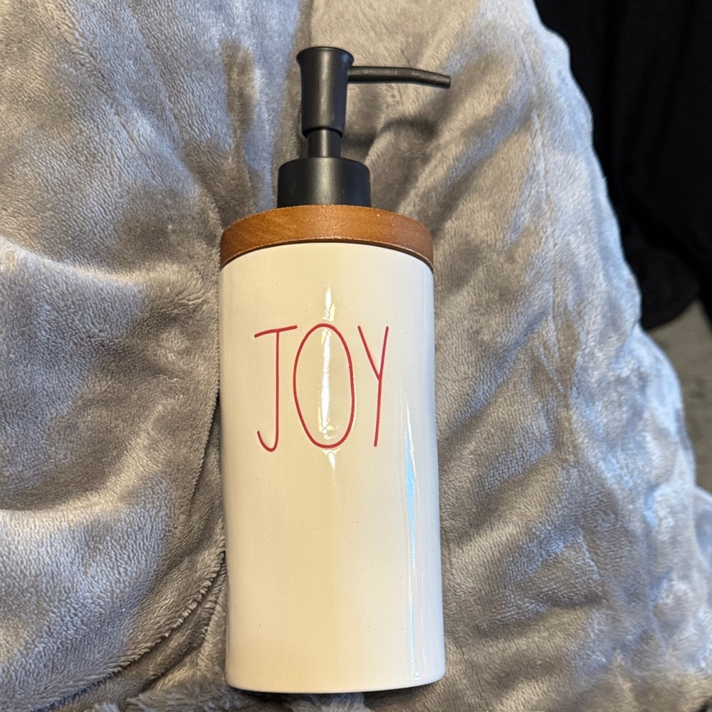 Rae Dunn Cream and Brown Soap Dispenser